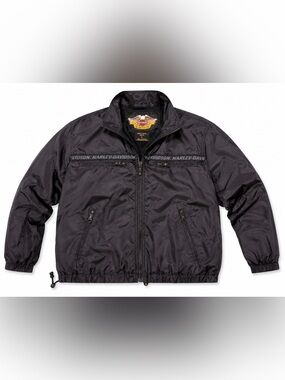 Harley Davidson An American Legend Men’s L Black Nylon Motorcycle Jacket